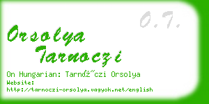 orsolya tarnoczi business card